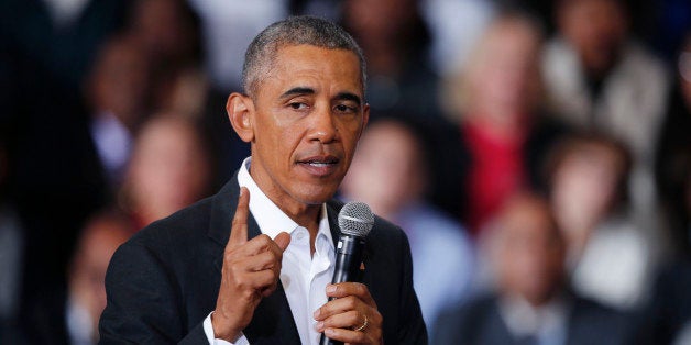 President Barack Obama speaks at a town hall styled event at McKinley Senior High School in Baton Rouge, La., Thursday, Jan. 14, 2016. (AP Photo/Gerald Herbert)