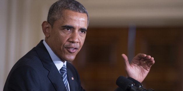 US President Barack Obama delivers remarks at a Clean Power Plan event at the White House in Washington, DC, August 3, 2015. President Barack Obama described climate change as one of the key challenges of our time Monday as he announced the first ever limits on US power plant emissions. As a step to try to adapt, Obama announced power plant owners must cut carbon dioxide emissions by 32 percent from 2005 levels by 2030. AFP PHOTO/JIM WATSON (Photo credit should read JIM WATSON/AFP/Getty Images)