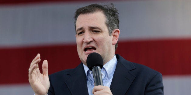 Republican presidential candidate Sen. Ted Cruz, R-Texas, speaks during a campaign rally in Concord, N.C., Sunday, March 13, 2016. (AP Photo/Gerry Broome)