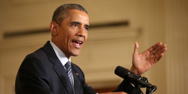 President Barack Obama speaks about his Clean Power Plan, Monday, Aug. 3, 2015, in the East Room at the White House in Washington. The president is mandating even steeper greenhouse gas cuts from U.S. power plants than previously expected, while granting states more time and broader options to comply. (AP Photo/Andrew Harnik)