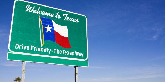 welcome to texas road sign.