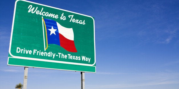 welcome to texas road sign.