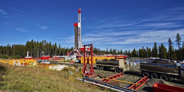 Oil and gas fracking rig in Alberta, Canada. (Please see my portfolio for similar video files).