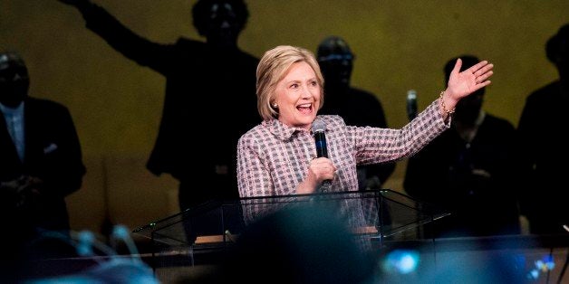 OAKLAND, CA - Democratic Candidate for President former Secretary of State Hillary Clinton speaks to Californians at Greater St. Paul Baptist Church in Oakland, California on Sunday morning, June 5, 2016. (Photo by Melina Mara/The Washington Post via Getty Images)