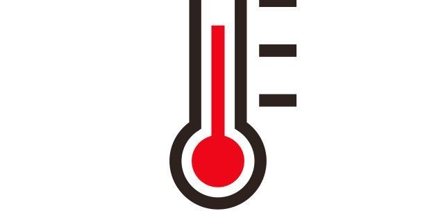 Thermometer icon isolated on the white background