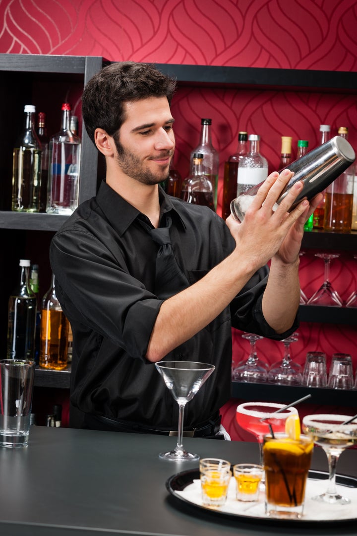 handsome barman professional at ...