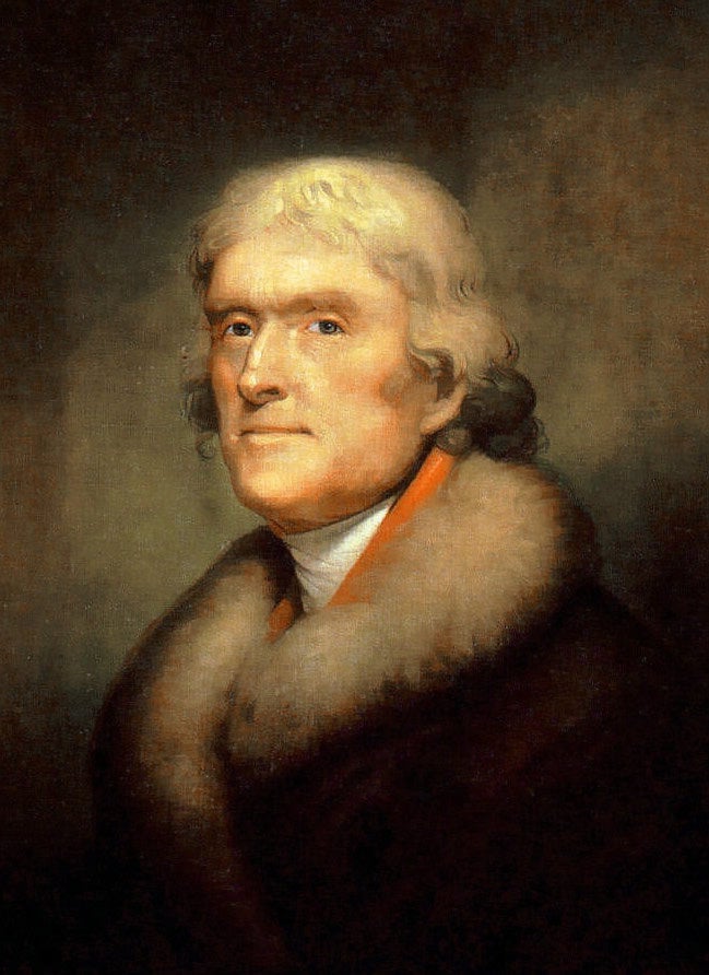 Portrait of Thomas Jefferson, founder of the University of Virginia. The portrait is 205 years old (1805) and part of the public domain. ...