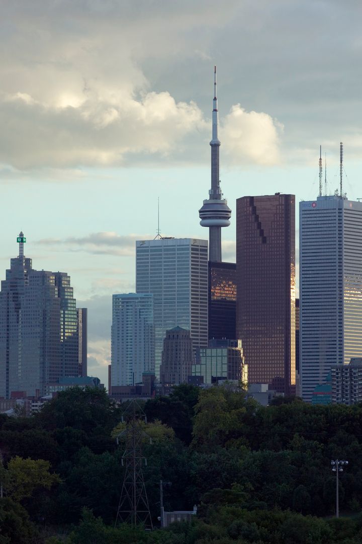 Canada, Ontario, Toronto, skyline over Don River Valley