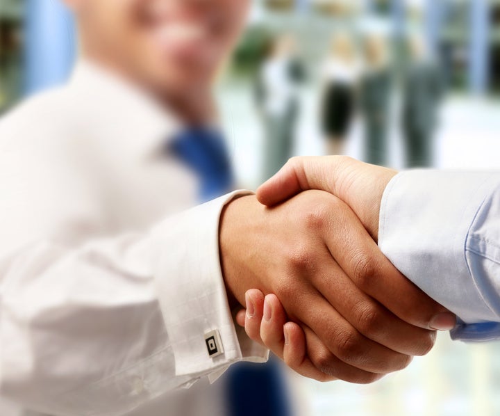 closeup of a business handshake ...