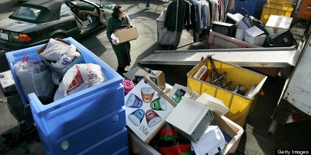 ARLINGTON, VA - DECEMBER 30: A woman drops off donated items at a Goodwill Industries of Greater Washington location Decembe