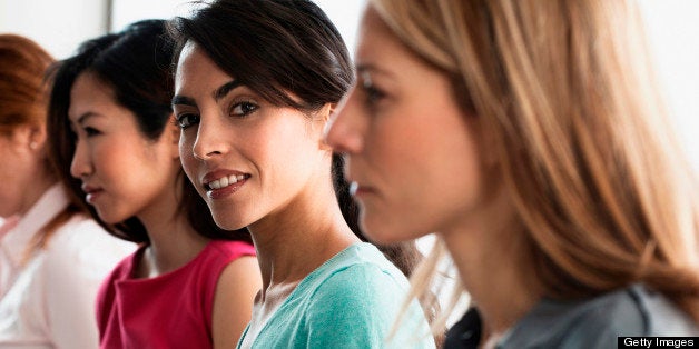 Businesswomen working at computers