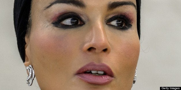 Qatar's First Lady Sheikha Mozah bint Nasser al-Missned attends a session of the United Nations Human Rights Council on March
