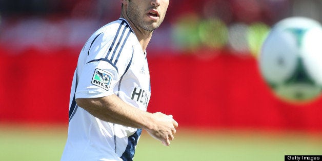TORONTO, CANADA - MARCH 30: Landon Donovan #10 of the Los Angeles Galaxy plays in an MLS game against the Toronto FC on Marc