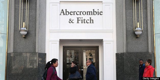 SAN FRANCISCO, CA - FEBRUARY 22: People walk by an Abercrombie and Fitch store on February 22, 2013 in San Francisco, California. Clothing retailer Abercrombie and Fitch reported a surge in fourth quarter revenue with earnings of $157.2 million, or $1.95 per share compared to $45.8 million, or 52 cents per share one year ago. (Photo by Justin Sullivan/Getty Images)