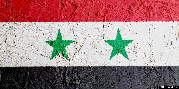 the syria flag painted on wall