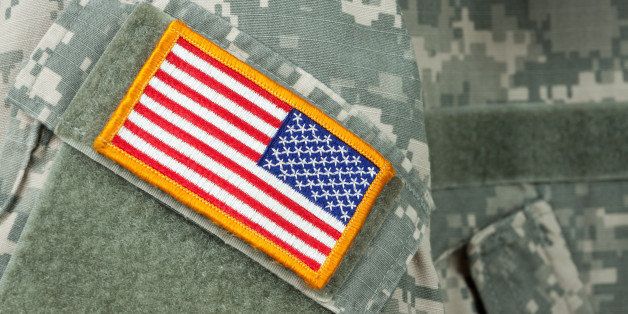 american flag patch on u.s....