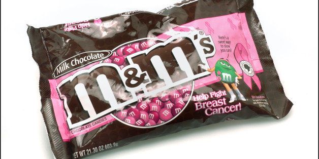 M&M's for breast cancer awareness. Pink ribbons are turning up everywhere, including at the supermarket. (Photo by G.L. Booker/Kansas City Star/MCT via Getty Images)