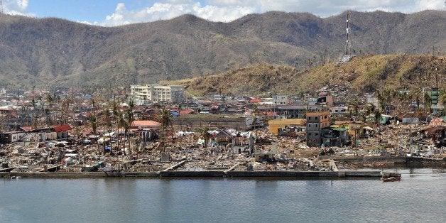 TACLOBAN, PHILIPPINES - NOVEMBER 18: Airvew of Tacloban city of Philippines aftermath the super typhoon Haiyan on November 18, Philippines. (Photo by Onur Coban/Anadolu Agency/Getty Images)