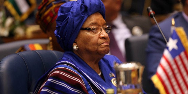 Liberian President Ellen Johnson Sirleaf attends an Arab and African leaders summit meeting in Kuwait city on November 19, 2013. The summit aims at reviewing steps to promote economic ties between wealthy Gulf states and investment-thirsty Africa. AFP PHOTO/YASSER AL-ZAYYAT (Photo credit should read YASSER AL-ZAYYAT/AFP/Getty Images)