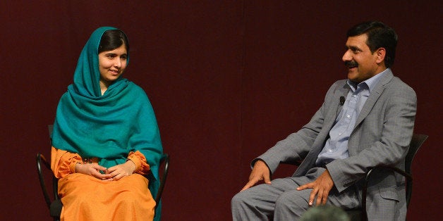 BOSTON, MA - OCTOBER 12: Malala Yousafzai and Ziauddin Yousafzai 'A Conversation With Malala Yousafzai' presented by the Ken