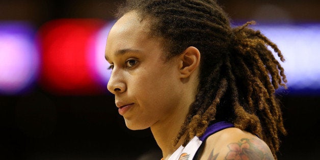 PHOENIX, AZ - SEPTEMBER 21: Brittney Griner #42 of the Phoenix Mercury during Game Two of the WNBA semifinal playoffs against the Los Angeles Sparks at US Airways Center on September 21, 2013 in Phoenix, Arizona. The Sparks defeated the Mercury 82-73. NOTE TO USER: User expressly acknowledges and agrees that, by downloading and or using this photograph, User is consenting to the terms and conditions of the Getty Images License Agreement. (Photo by Christian Petersen/Getty Images)