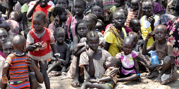 GAMBELA, ETHIOPIA - APRIL 1: Refugees fled to refugee camp in Ethiopia due to the clashes held in South Sudan, try to live un