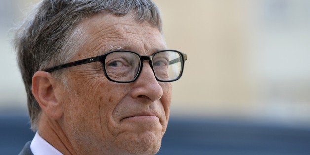 PARIS, FRANCE - APRIL 1 : Bill Gates, the co-Founder of the Microsoft company and president of the Bill and Melinda Gates foundation meets with French President Francois Hollande (not pictured) at the Elysee Presidential Palace, in Paris, France, on April 1, 2014.(Photo by Mustafa Yalcin/Anadolu Agency/Getty Images)