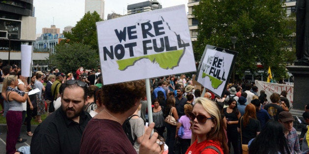 MELBOURNE, AUSTRALIA - MARCH 3: Australian government plans to move all refugee centers to Darwin city in Melbourne, Austral