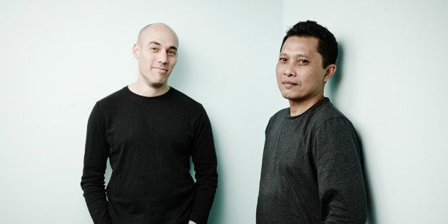 TORONTO, ON - SEPTEMBER 11: Director Joshua Oppenheimer and subject Adi Rukun of 'The Look of Silence' pose for a portrait during the 2014 Toronto International Film Festival on September 11, 2014 in Toronto, Ontario. (Photo by Maarten de Boer/Getty Images)