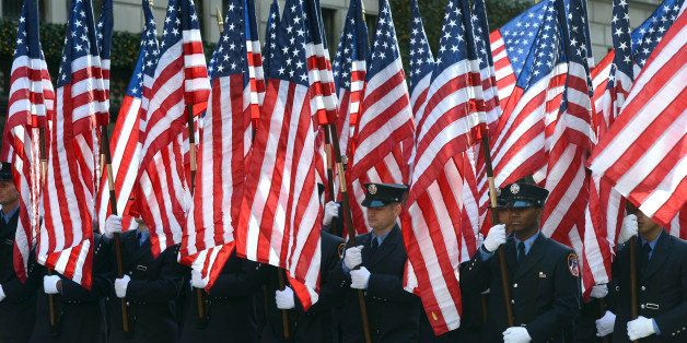 NEW YORK CITY, NY, UNITED STATES - NOVEMBER 11: Participants march during the annual Veterans Day parade to honor U.S. military and the U.S. Armed Services Special Forces at 5th Avenue on November 11, 2013 in New York City, USA. This year the annual parade is dedicated to especially women members of the armed forces. (Photo by Cem Ozdel/Anadolu Agency/Getty Images)