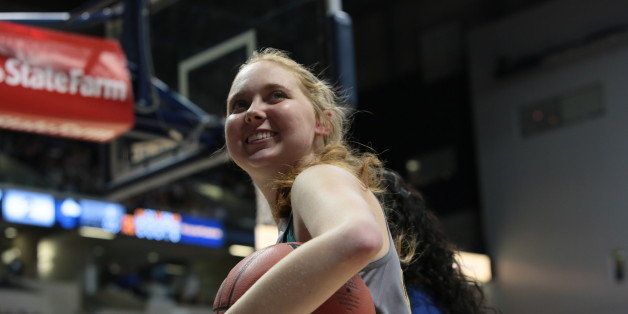 CINCINNATI - NOVEMBER 2: Freshman Lauren Hill of Mount St. Joseph smiles during a game at Xavier University in Cincinnati Ohio at the Cintas Center. NOTE TO USER: User expressly acknowledges and agrees that, by downloading and or using this Photograph, user is consenting to the terms and condition of the Getty Images License Agreement. Mandatory Copyright Notice: 2014 NBAE (Photo by Ron Hoskins/NBAE via Getty Images)