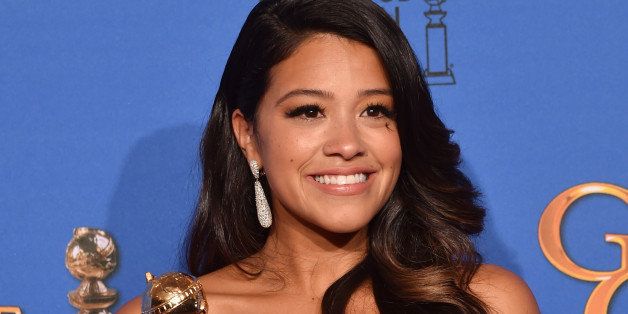 BEVERLY HILLS, CA - JANUARY 11: Actress Gina Rodriguez, winner of Best Actress in a TV Series, Musical or Comedy for 'Jane the Virgin,' poses in the press room during the 72nd Annual Golden Globe Awards at The Beverly Hilton Hotel on January 11, 2015 in Beverly Hills, California. (Photo by Kevin Winter/Getty Images)