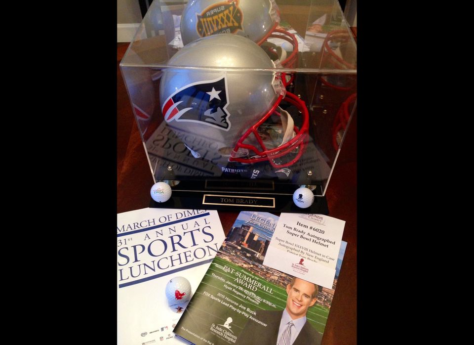 Brady signed Patriots Super Bowl helmet 