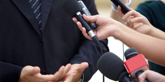 business meeting conference journalism microphones