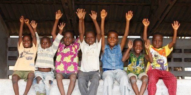 Togo, LomÃÂ©. African schoolchildren Togo.