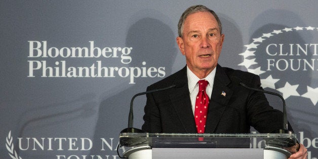 NEW YORK, NY - DECEMBER 15: Former Mayor of New York City Michael Bloomberg speaks at a press conference announcing a new initiative between the Clinton Foundation, United Nations Foundation and Bloomberg Philanthropies, titled Data 2x on December 15, 2014 in New York City. Data 2x aims to use data-driven analysis to close gender gaps throughout the world. (Photo by Andrew Burton/Getty Images)