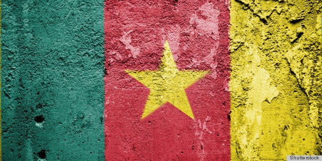 the cameroonian flag painted on ...