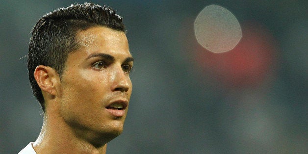 TURIN, ITALY - MAY 05: Cristiano Ronaldo of Real Madrid CF looks on during the UEFA Champions League semi final match betwee