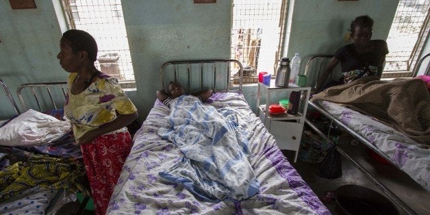 TO GO WITH AFP STOBY BY AMY FALLON
Patients wait in a ward prio to undergo obstetric fistula repair surgery at the Mulago H