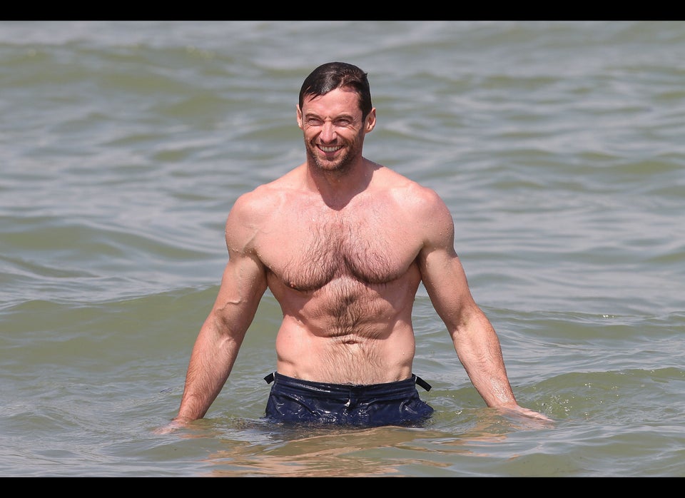 Hugh Jackman Hits Gym Hard in Short Shorts