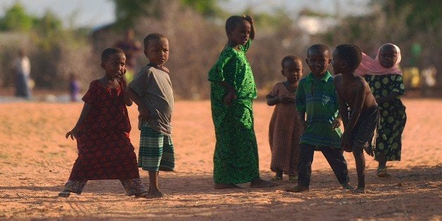 Somali children play at Hagadera sector of the Dadaab refugee camp, north of the Kenyan capital Nairobi, on April 29, 2015.