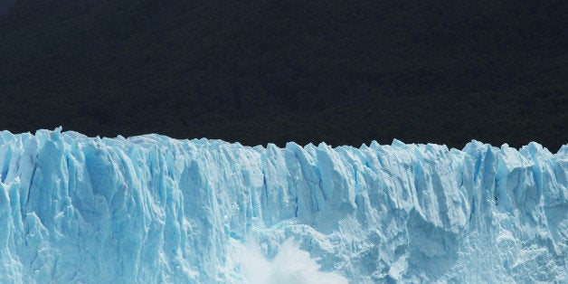 SANTA CRUZ PROVINCE, ARGENTINA - NOVEMBER 29: Ice calves from the Northern wall of the Perito Moreno glacier in Los Glaciare