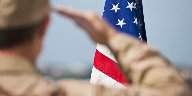 Soldier saluting