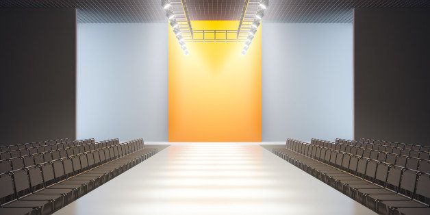 A 3D illustration of fashion empty runway.