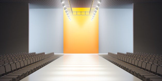 A 3D illustration of fashion empty runway.