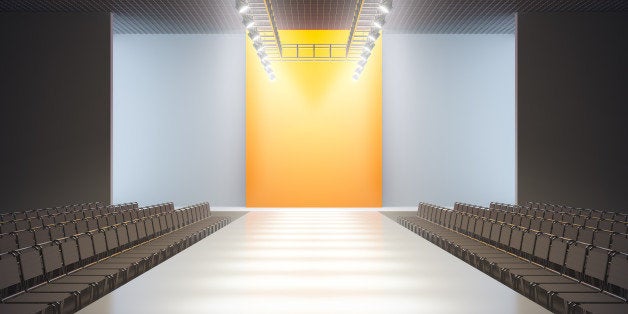 A 3D illustration of fashion empty runway.