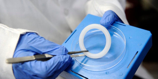 This picture taken on July 20, 2012 at Wits Reproductive Health and HIV Institute (WRHI) in Johannesburg shows a Dapivirine v