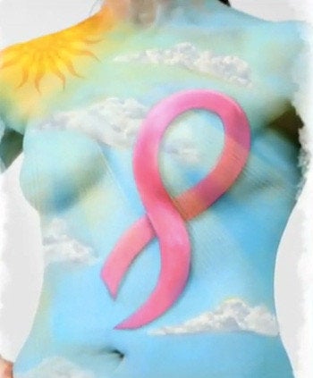 Nude Woman Silhouette Breast Cancer Awareness Digital Art by Ricky