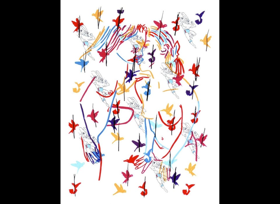 Superman and the Birds, 2002
by Ghada Amer
Print
"At first glance, Superman and the Birds appears to be a simple pattern