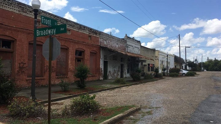 Downtown Uniontown has been slowly shuttering through the years. Many businesses have closed, and there are several crumbling plantations nearby. 